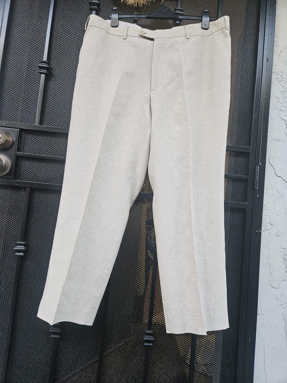 Linea Naturale Luxe Mens NWOT 100% Linen Beige Trousers Made in Italy Size 38 - Picture 15 of 16